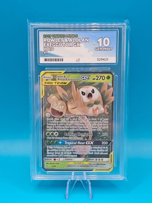 Pokémon TCG Rowlet Alolan Exeggutor GX Tag Team 1/236 Unified Minds Ace 10