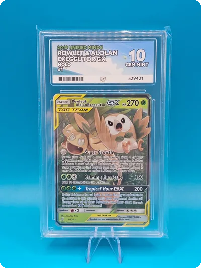 Pokémon TCG Rowlet Alolan Exeggutor GX Tag Team 1/236 Unified Minds Ace 10